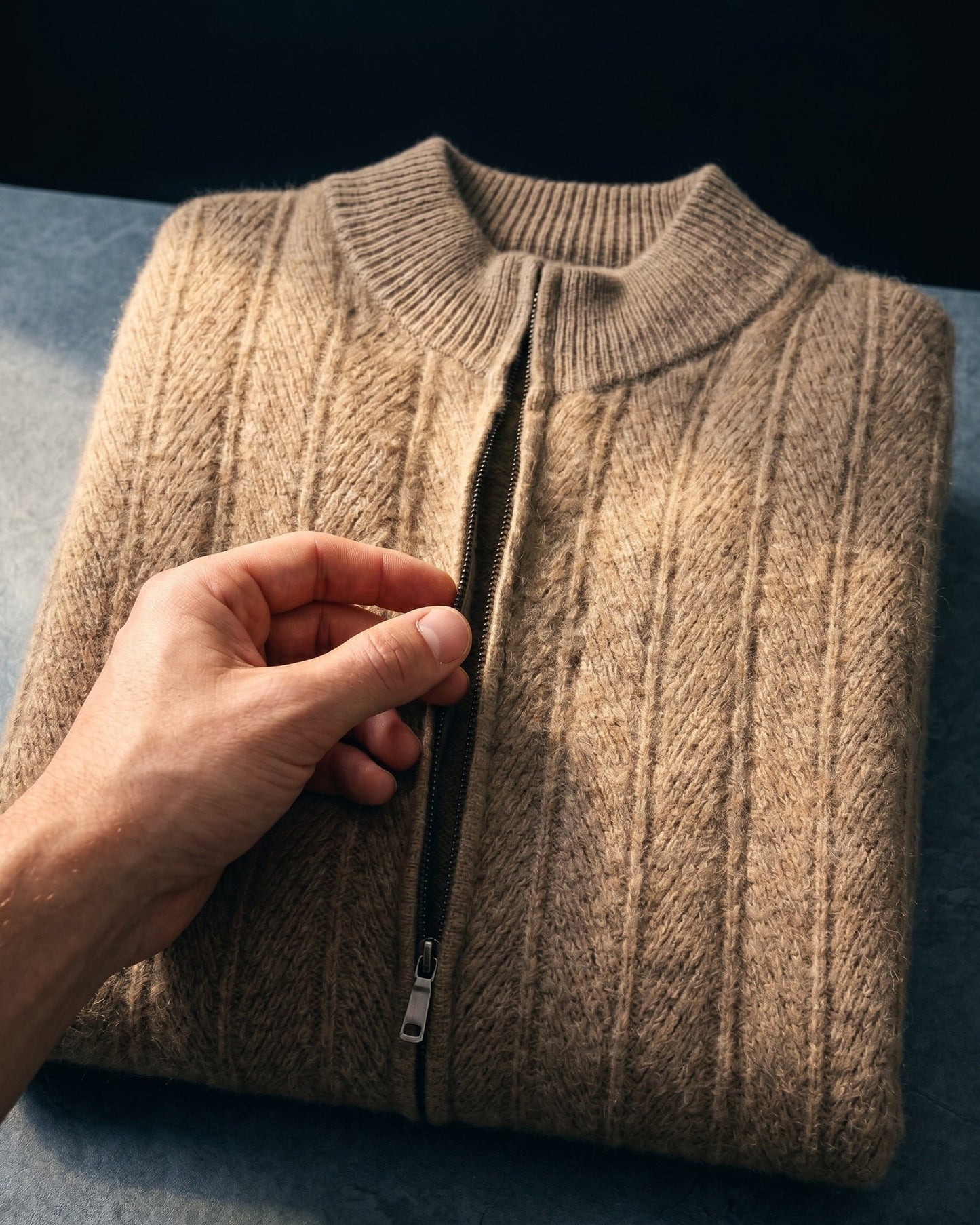 Serafino Cashmere Zip-Up Cardigan